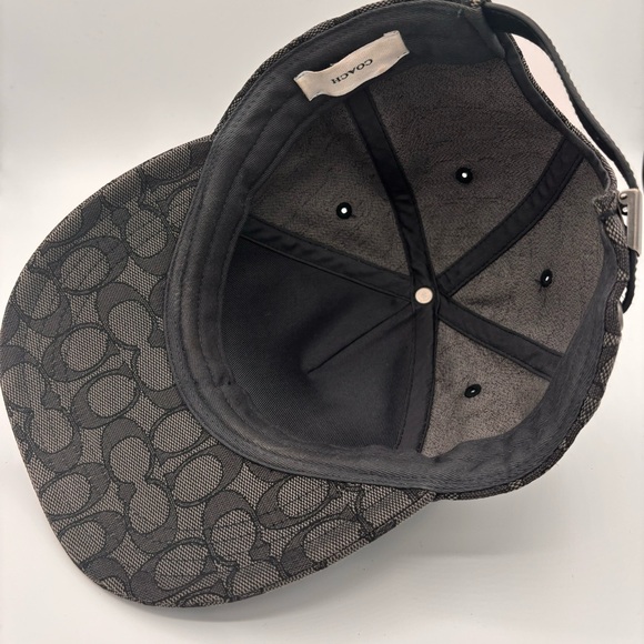 Men’s COACH Charcoal/Black Logo Baseball Cap - Picture 5 of 6